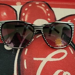 Black and Silver Striped Cat Eye Sunglasses